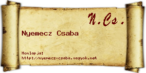 Nyemecz Csaba névjegykártya